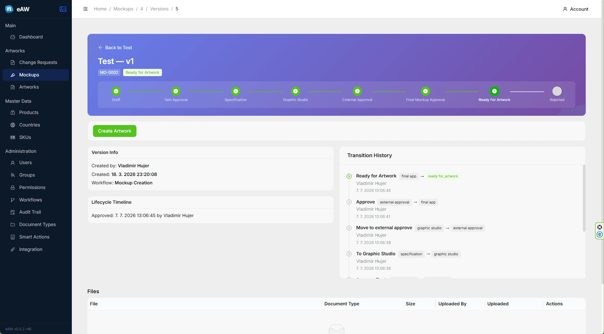 eAW mockup to artwork workflow