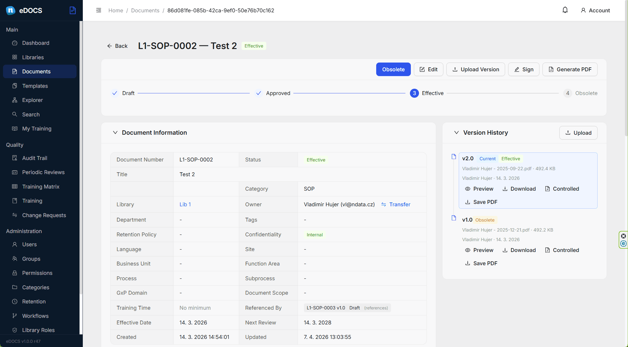 eDOCS document lifecycle workspace