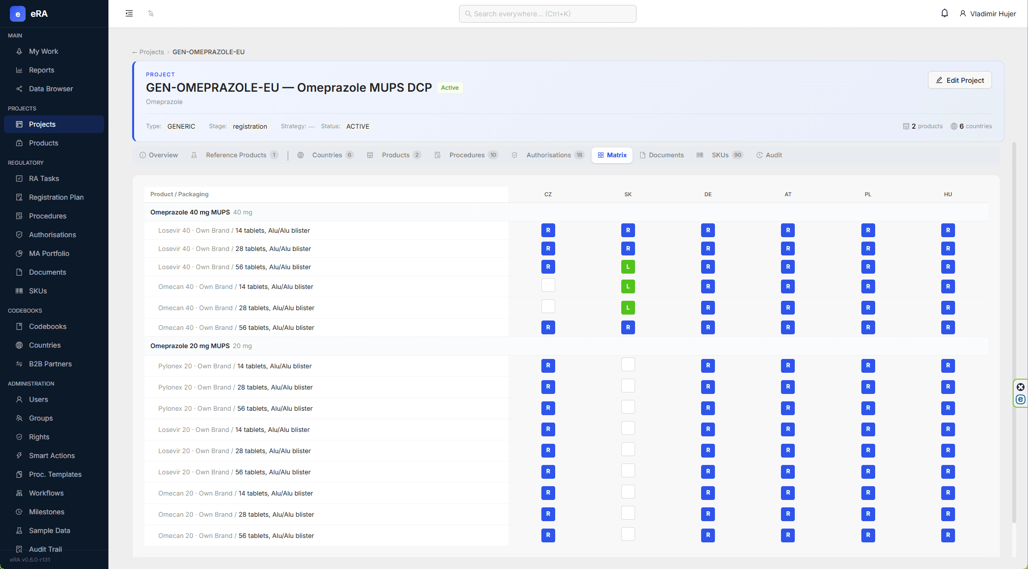 eRA registration lifecycle workspace