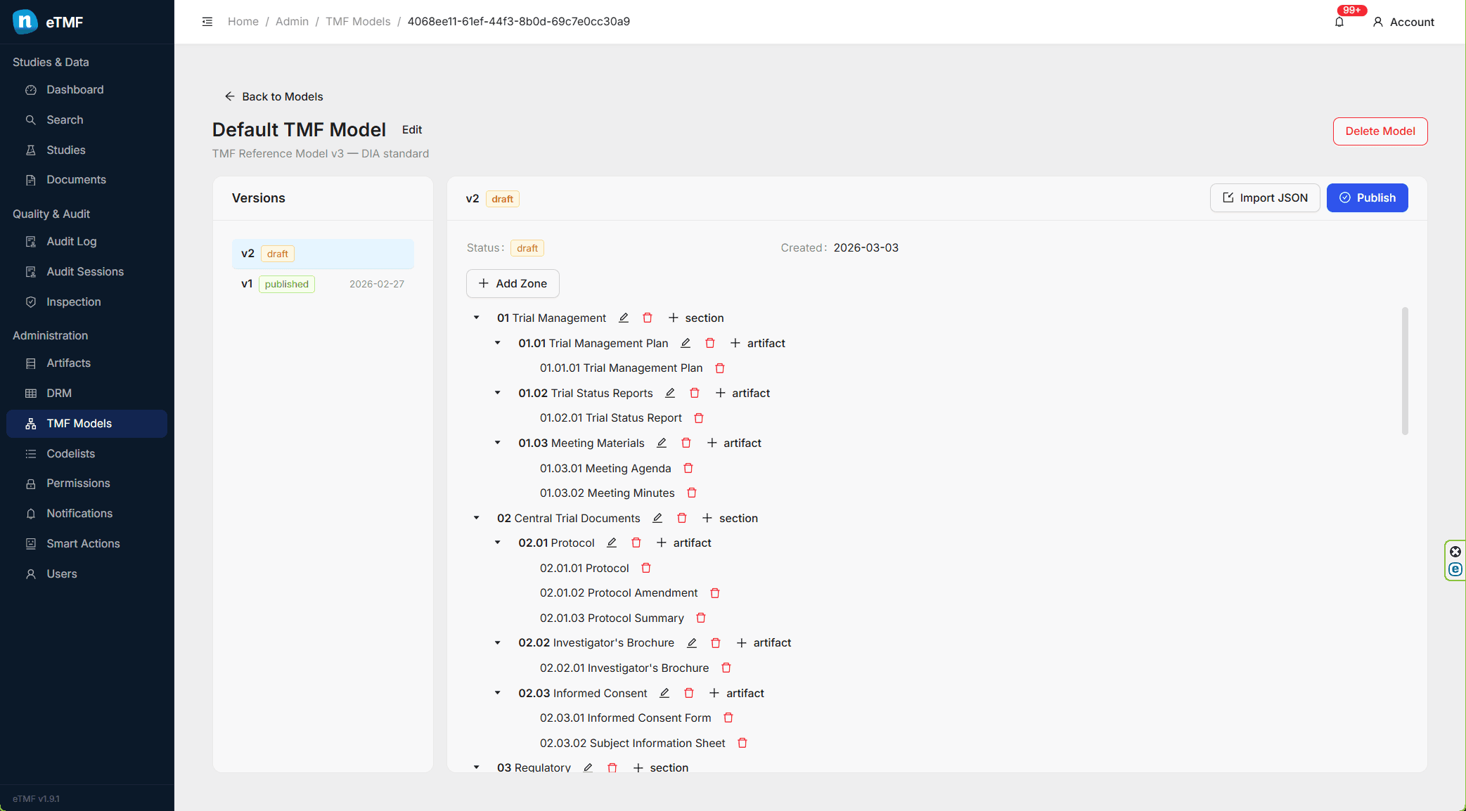 eTMF TMF Reference Model browser